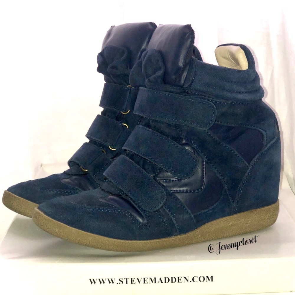 SteveMadden Hilight Wedge Sneakers Size 7 Fits 7.5